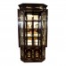 Rosewood Diamond Shape Display Cabinet with Mother of Pearls Inlay Dark Cherry Finish - LK04000954C3.5