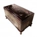 LK 08-000254L Solid Rosewood Camphor Chest Inbuilt Flower And Bird Carvings With Mother of Pearl Inlaid and Dark Cherry color