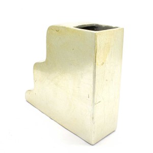 Asian Art Hand Crafted Step Shape Porcelain Planter Flower Vase Small - Golden Finish - LK12V-PV03