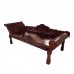 Rosewood Daybed/Diwan Bed With Pillow Top Full Of Hand Carvings With Mother Of Pearls Inlaid Tiger Leg Dark Cherry Red Finish - LK171C3.5