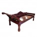 Rosewood Daybed/Diwan Bed With Pillow Top Full Of Hand Carvings With Mother Of Pearls Inlaid Tiger Leg Dark Cherry Red Finish - LK171C3.5