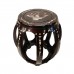 Solid Rosewood Large Drum Stool with Mother of Pearls Inlaid Dark Cherry - LK20/00054L