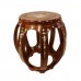 Solid Rosewood Large Drum Stool with Mother of Pearls Inlaid Natural - LK20/00054NL