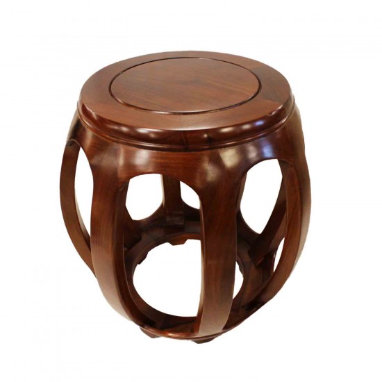 Solid Rosewood Large Drum Stool Handpolished Wood Grains Natural Finish - LK20/00056NL