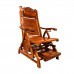 Asian Style Rocking Recliner Chair With Protrude Head Rest And Sliding Foot Rest Swinging Front Back Natural Finish - LK291 