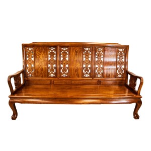 Solid Rosewood Highback Sofa Set 8 Pcs Set Closed Carvings Natural Finish Tiger Leg Pattern - LK69/001074M/8 