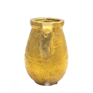 Gold Antique Type Pottery Water Jug Planter Vase For Home Decor Golden Finish - LKANTIQUEV01