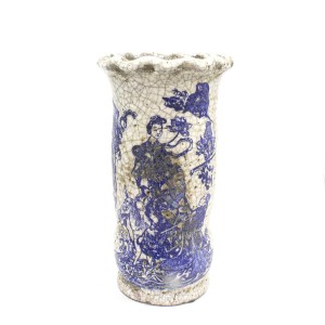 Antique Type Pottery Planter Flower Vase For Home Decor Antique Collection Blue 