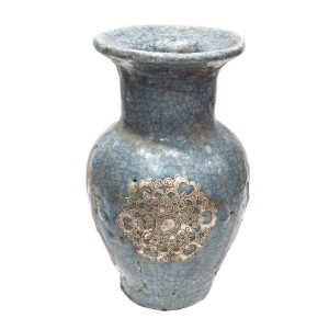 Antique Look Pottery Planter Flower Vase For Home Decoration And Antique Collection Blue  - LKANTIQUEV05