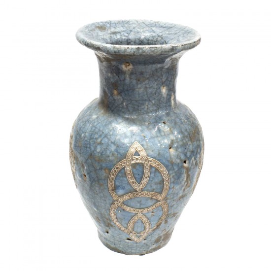 Antique Look Pottery Planter Flower Vase For Home Decoration And Antique Collection Blue  - LKANTIQUEV05