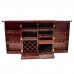 Solid Rosewood Flip Top Bar Cabinet Handmade Dragon Carvings Dark Cherry Finish - LKBAR 05