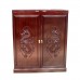 Solid Rosewood Flip Top Bar Cabinet Handmade Dragon Carvings Dark Cherry Finish - LKBAR 05