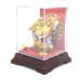 Golden Color Laughing Buddha On Money Bag Holding RU YI, Ingot  And Coin Inside Transparent Gift Box With Red Velvet For Gifting - LKBUDDHASM01