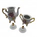 China vintage Iridescent Footed Gold Cut-out Tea Cup Set - LKJW129