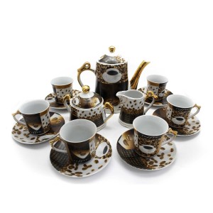 Ceramic Traditional Tea Serving Set 15 Pc Set - LKJW20242