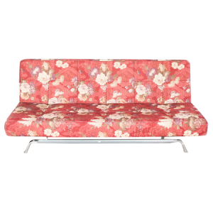 Three Seater Sofa Cum Bed Floral Design Red Color - MDF MR801