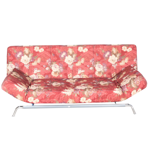 Three Seater Sofa Cum Bed Floral Design Red Color - MDF MR801