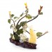 Artificial Jade Figurines White Grapes, Squirrel & Other ART Figurines Based On Wooden Platform Medium - NS-JADEGR-01