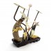 Artificial Jade Sea Life Figurines Shrimps & Fish With Sea Horns On Wooden Platform Medium - NS-JADESEACR06