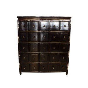 Solid Rosewood 25 Drawer CD Cabinet Inlaid with Mother of Pearls in Mahogany Finish