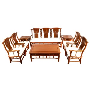  LK B1Rosewood 8Pcs Sofa Set Round Leg With Carving