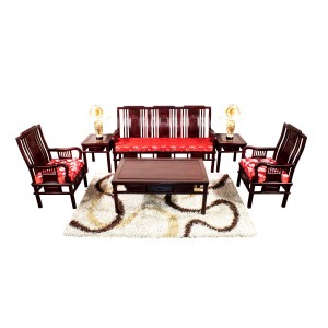 Rosewood Ming Style 6 Pcs Sofa Set with Natural Finish