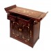 LK 20/000211/3.5 Rosewood Altar Cabinet 2 Drawer 2 Door with Inlaid Mother of Pearls Mahogany Finish