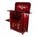 Mother of Pearls Inlaid Rosewood Corner Round Mini Bar Cabinet with Mahagony Finish