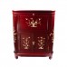 Mother of Pearls Inlaid Rosewood Corner Round Mini Bar Cabinet with Mahagony Finish