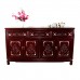 LK11/000321B 60''Rosewood Oriental Buffet Cabinet with Mother Of Pearl Inlaid and Mahogany Finish