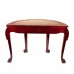 LK 31/0016/3.5 Half moon Table with Floral Design and Tiger Leg, Deep Carved Mahogany Finish.