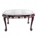 Rose Wood 6 Seater Oval Dining Set with Mother of Pearls Inlaid,Tiger Leg and Grape carving Design