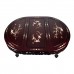 Rose Wood 6 Seater Oval Dining Set with Mother of Pearls Inlaid,Tiger Leg and Grape carving Design