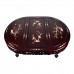 Mother of Pearls Inlaid 56" Tiger Leg Oval Dining Table 1 Leaf With 6 Chair Mahagony Finish