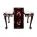Rose Wood 6 Seater Oval Dining Set with Mother of Pearls Inlaid,Tiger Leg and Grape carving Design