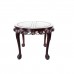Mother of Pearls Inlaid 56" Tiger Leg Oval Dining Table 1 Leaf With 6 Chair Mahagony Finish