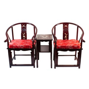 Rosewood 3 Pcs Monk Design Chair 