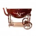 LK 93-000461 Mop Rosewood Tea Trolley With Folding Leaf and Mother of Pearls inlaid in Mahogany Finish
