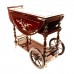 LK 93-000461 Mop Rosewood Tea Trolley With Folding Leaf and Mother of Pearls inlaid in Mahogany Finish