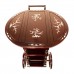 LK 93-000461 Mop Rosewood Tea Trolley With Folding Leaf and Mother of Pearls inlaid in Mahogany Finish