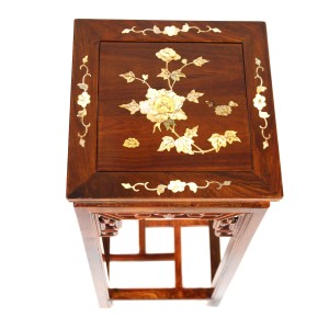 Square Flower Stand Longlife Design With Mother of Pearls Natural Finish