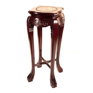 Mother of Pearl inlaid Curve Shape Flower Stand Tiger Leg with Mahagony Finish