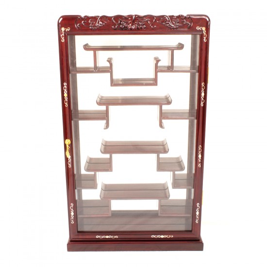 LK96/0001 /3.5 Wall Hanging Curio Cabinet Mop with Mahogany Finish