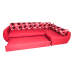 L Shape 5-Seater Fabric Corner Sofa Cum Bed Red - MDF OP917