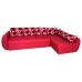 L Shape 5-Seater Fabric Corner Sofa Cum Bed Red - MDF OP917