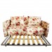 Three Seater Sofa Cum Bed Floral Design White Color - MDF MR908