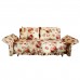 Three Seater Sofa Cum Bed Floral Design White Color - MDF MR908