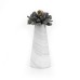Marble Candlestick w/ Blue Crystal & Brass, Large - A21143L