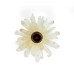 Marble Candlestick w/ White  Crystal & Brass, Large - A21144L