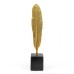 Small Resin Feather on Stand, Gold - A20034